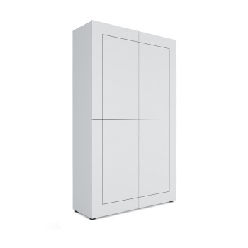 - Credenza alta 4 ante 100x35x165 cm Elios bianco lucido