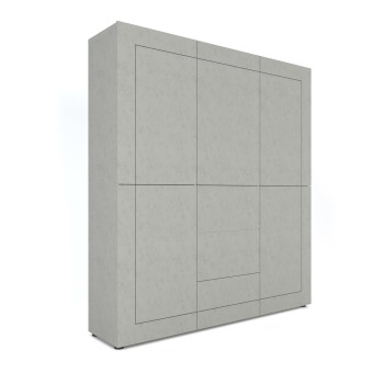  - Credenza alta 5 ante/3 cassetti 150x35x165 cm Elios bianco lucido