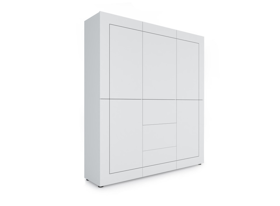  - Credenza alta 5 ante/3 cassetti 150x35x165 cm Elios bianco lucido