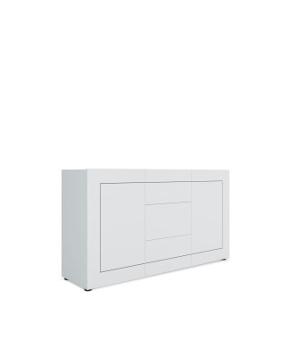  - Madia 2 ante/3 cassetti 150x40x83,5 cm Elios bianco lucido