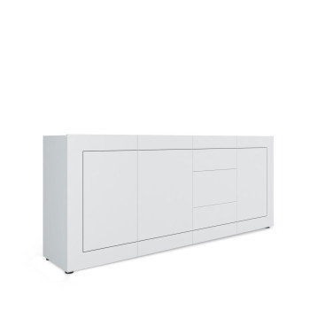  - Madia 3 ante/3 cassetti 200x40x83,5 cm Elios bianco lucido