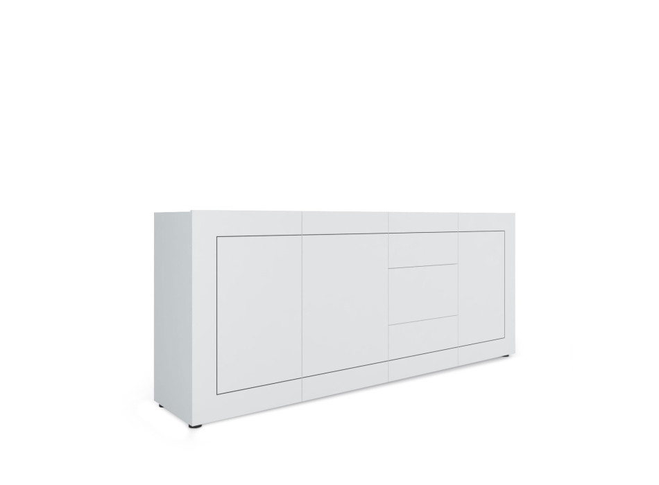  - Madia 3 ante/3 cassetti 200x40x83,5 cm Elios bianco lucido