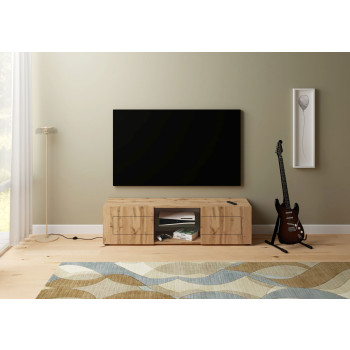  - Porta TV 2 ante con vano a giorno 150x40x40 cm Elios bianco lucido