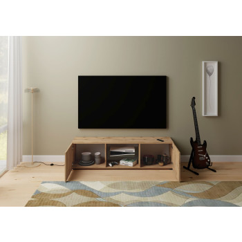  - Porta TV 2 ante con vano a giorno 150x40x40 cm Elios bianco lucido