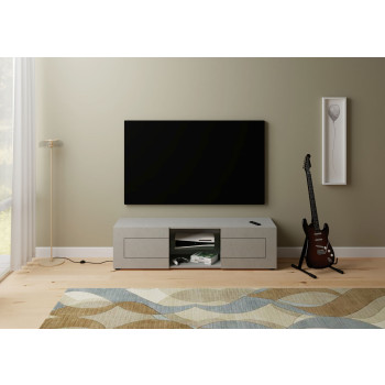  - Porta TV 2 ante con vano a giorno 150x40x40 cm Elios bianco lucido