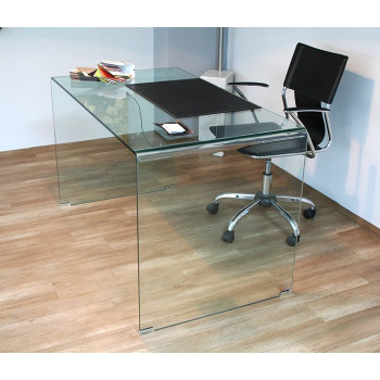  - Scrivania Glassy in vetro curvato 100x60x75 cm
