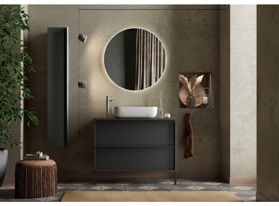 Bagno a terra 2 cassetti - STEEL 