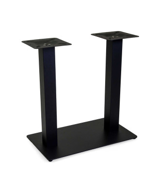 Base tavolo acciaio doppia nero rettangolare cm40x70h72 Vacchetti