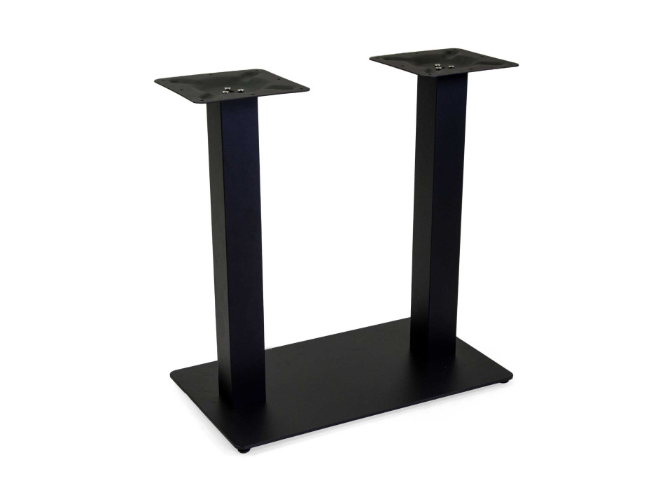 Base tavolo acciaio doppia nero rettangolare cm40x70h72 Vacchetti