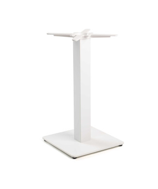 Base tavolo acciaio top ghisa Trevor bianco quadro cm40x40h72 Vacchetti