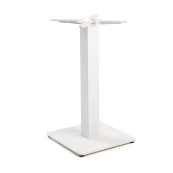 Base tavolo acciaio top ghisa Trevor bianco quadro cm40x40h72 Vacchetti