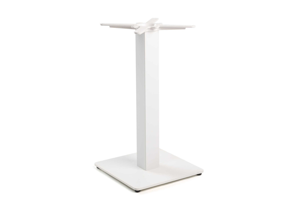 Base tavolo acciaio top ghisa Trevor bianco quadro cm40x40h72 Vacchetti