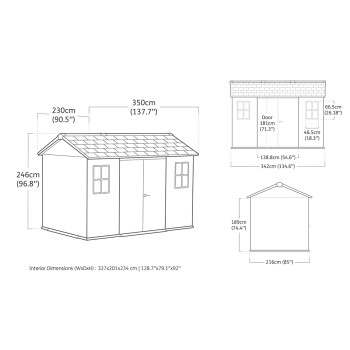 Casetta Porta Attrezzi Doppia Opzione Montaggio NEWTON PLUS KETER 