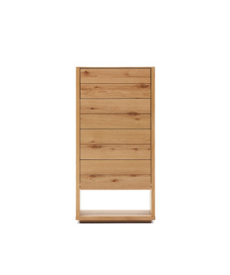 Cassettiera Alguema 4 cassetti impiallacciato rovere finitura naturale 60 x 120 cm