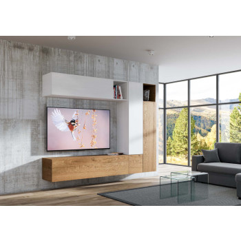 Composizioni Isoka - Composizione parete soggiorno Isoka A08 L.254 H194 P.39,2