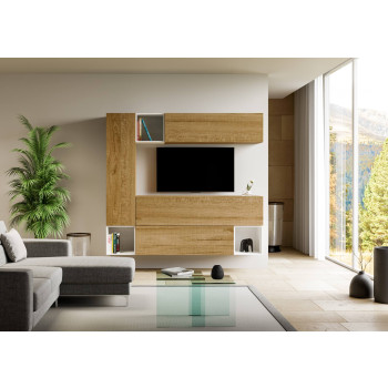 Composizioni Isoka - Composizione parete soggiorno Isoka A26 L.214 P.39,2