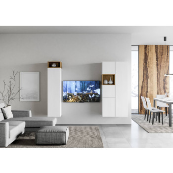 Composizioni Isoka - Composizione parete soggiorno Isoka A28 H.173,6 P.39,2