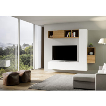 Composizioni Isoka - Composizione parete soggiorno Isoka A49 L.254 H.214 P.39,2