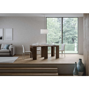 Consolle Allin - Consolle allungabile 78x47/299 cm Allin bianco spatolato allunghe interne