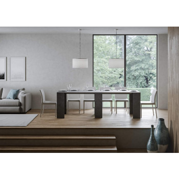 Consolle Allin - Consolle allungabile 78x47/299 cm Allin bianco spatolato allunghe interne