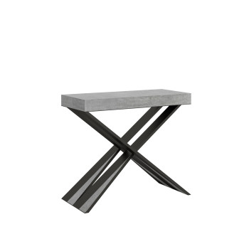 Consolle Diago gambe antracite - Consolle allungabile 90x40/196 cm Diago Small bianco frassino gambe antracite