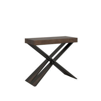 Consolle Diago gambe antracite - Consolle allungabile 90x40/196 cm Diago Small bianco frassino gambe antracite