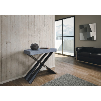 Consolle Diago gambe antracite - Consolle allungabile 90x40/300 cm Diago bianco frassino gambe antracite