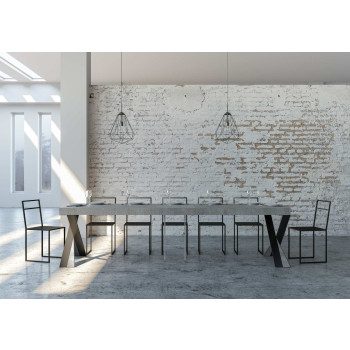 Consolle Diago gambe antracite - Consolle allungabile 90x40/300 cm Diago Premium quercia natura gambe antracite