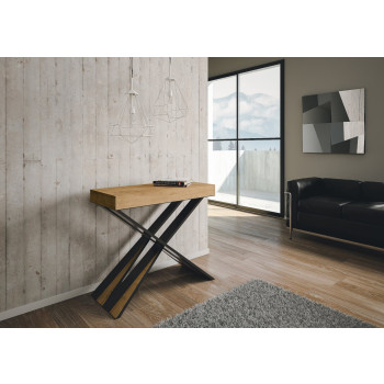Consolle Diago gambe antracite - Consolle allungabile 90x40/300 cm Diago Premium quercia natura gambe antracite