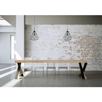 Consolle Diago gambe antracite - Consolle allungabile 90x40/300 cm Diago Premium quercia natura gambe antracite