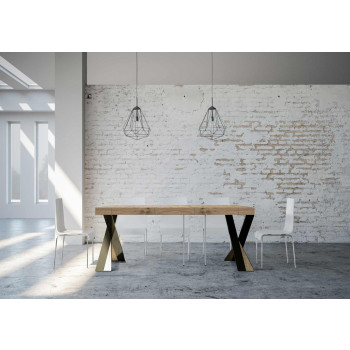 Consolle Diago gambe antracite - Consolle allungabile 90x40/300 cm Diago Premium quercia natura gambe antracite