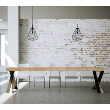 Consolle Diago gambe antracite - Consolle allungabile 90x40/300 cm Diago Premium quercia natura gambe antracite