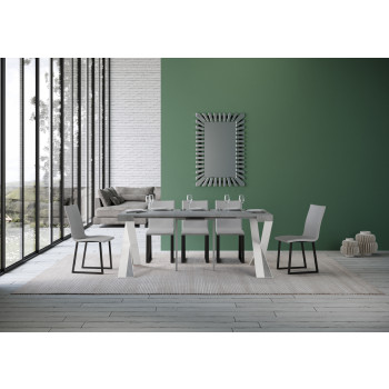 Consolle Diago gambe bianche - Consolle allungabile 90x40/196 cm Diago Small bianco frassino gambe bianche