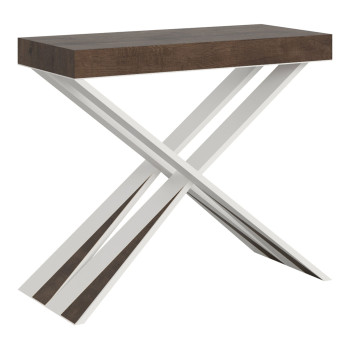 Consolle Diago gambe bianche - Consolle allungabile 90x40/196 cm Diago Small bianco frassino gambe bianche
