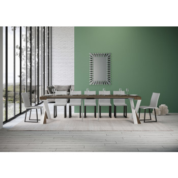 Consolle Diago gambe bianche - Consolle allungabile 90x40/300 cm Diago bianco frassino gambe bianche