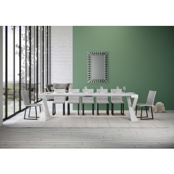 Consolle Diago gambe bianche - Consolle allungabile 90x40/300 cm Diago bianco frassino gambe bianche