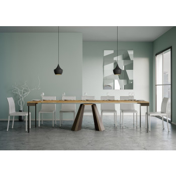 Consolle Diamante Evolution gambe e telaio Orso - Consolle allungabile 90x40/300 cm Diamante Evolution quercia natura telaio e gambe orso