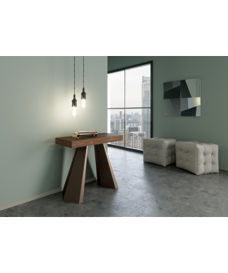 Consolle Diamante gambe Orso - Consolle allungabile 90x40/190 cm Diamante Small abete tinto telaio orso