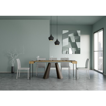 Consolle Diamante gambe Orso - Consolle allungabile 90x40/196 cm Diamante Small bianco frassino telaio orso