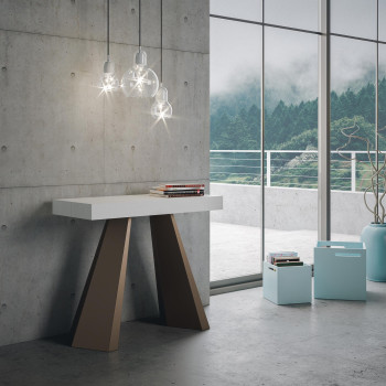 Consolle Diamante gambe Orso - Consolle allungabile 90x40/300 cm Diamante bianco frassino telaio orso