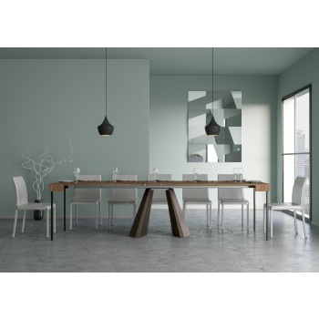 Consolle Diamante gambe Orso - Consolle allungabile 90x40/300 cm Diamante bianco frassino telaio orso