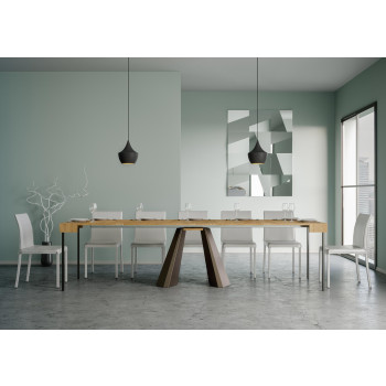 Consolle Diamante gambe Orso - Consolle allungabile 90x40/300 cm Diamante bianco frassino telaio orso