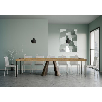 Consolle Diamante gambe Orso - Consolle allungabile 90x40/300 cm Diamante Premium quercia natura telaio orso