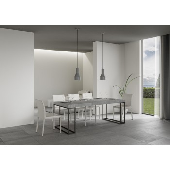 Consolle Epoca telaio Antracite - Consolle allungabile 90x40/196 cm Epoca Small Premium Quercia Natura telaio Antracite