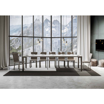 Consolle Everyday Evolution gambe e telaio antracite - Consolle allungabile 90x40/300 cm Everyday Evolution bianco frassino telaio e gambe antracite