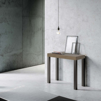 Consolle Everyday gambe antracite - Consolle allungabile 90x40/196 cm Everyday Small bianco frassino gambe antracite