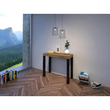 Consolle Everyday gambe antracite - Consolle allungabile 90x40/300 cm Everyday bianco frassino gambe antracite