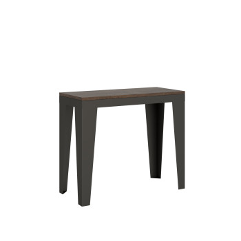 Consolle Flame Evolution gambe e telaio antracite - Consolle allungabile 90x40/196 cm Flame Small Evolution bianco frassino telaio e gambe antracite