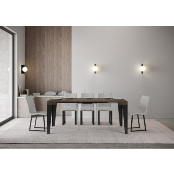 Consolle Flame gambe antracite - Consolle allungabile 90x40/196 cm Flame Small bianco frassino gambe antracite