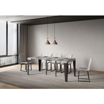 Consolle Flame gambe antracite - Consolle allungabile 90x40/196 cm Flame Small bianco frassino gambe antracite